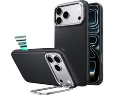 Dėklas ESR Leather Kickstand MagSafe Case for iPhone 18 Pro / 17 Pro - Juodas