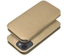 Dėklas Oem Flip case for iPhone 17 PRO MAX Dual Pocket Book auksinis