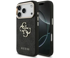 Dėklas Guess 4G Big 4G Classic Logo Case for iPhone 17 Pro / 18 Pro - Juoda ir auksinė