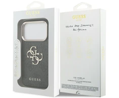 Dėklas GUESS case for IPHONE 18 Pro / 17 Pro GUE005483 (PU W/ Big 4G Classic Logo) juodas auksinis