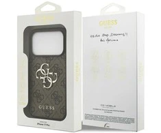 Dėklas Guess 4G Big Logo skirtas Apple iPhone 17 Pro rudos spalvos