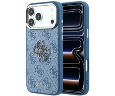 Dėklas Guess 4G &amp; Big Resin Logo Case, skirta iPhone 17 Pro Max / 18 Pro Max – šviesiai mėlyna
