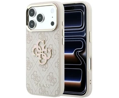 Dėklas Guess 4G &amp; Big Resin Logo Case, skirta iPhone 17 Pro Max / 18 Pro Max – Rožinė