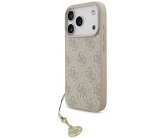 Guess 4G Charm dėklas skirtas Apple iPhone 17 Pro Tone on Tone rožinės spalvos