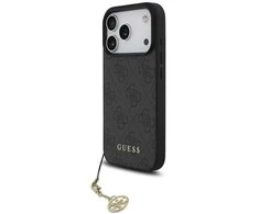 Guess 4G Charm dėklas skirtas Apple iPhone 17 Pro Tone on Tone pilkos spalvos