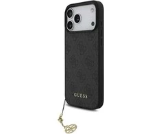 Guess 4G Charm dėklas skirtas iPhone 17 Pro Max Tone on Tone pilkos spalvos