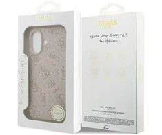 Guess PU Leather 4G Colored Ring MagSafe dėklas skirtas Apple iPhone 17 Rožinė