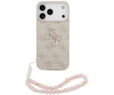 Guess 4G Strap 4G Classic Logo dėklas skirtas Apple iPhone 17 Pro Max rožinės spalvos