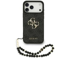 Guess 4G Strap 4G Classic Logo dėklas skirtas Apple iPhone 17 Pro Max juodos spalvos