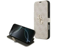 Dėklas Guess Book 4G Metal Logo Case for iPhone 18 Pro Max / 17 Pro Max - Rožinė