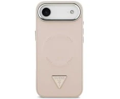 Guess PU Leather Triangle Logo MagSafe dėklas skirtas Apple iPhone Air rožinės spalvos
