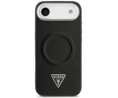 Guess PU Leather Triangle Logo MagSafe dėklas skirtas Apple iPhone Air juodos spalvos