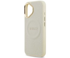 Dėklas Guess Peony Hot Stamp MagSafe skirtas Apple iPhone 17 beige
