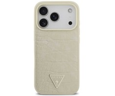 GUESS dėklas IPHONE 17 Pro, suderinamas su MagSafe GUHMP17LPCRTHCD (PU krokodilo trikampio logotipas) auksinis