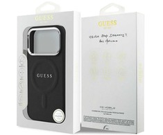 Dėklas GUESS case for IPHONE 17 Pro compatible with MagSafe GUHMP17LPSAREGSK (PU W/ Classic Logo) juodas