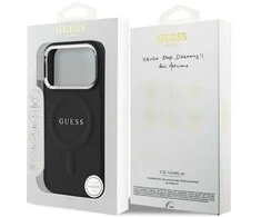 Dėklas GUESS case for IPHONE 17 Pro compatible with MagSafe GUHMP17LPSAREGSK (PU W/ Classic Logo) juodas