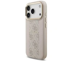 Dėklas GUESS case for IPHONE 17 Pro compatible with MagSafe GUHMP17LPG4SEMCP (PU W/ 4G PU Stripe) pink