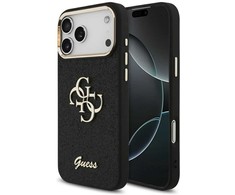 Dėklas GUESS case for IPHONE 17 Pro Max GUHCP17XHG4SGCK (Fixed Glitter Big 4G Metal Frame) juodas