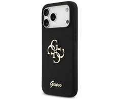 Dėklas GUESS case for IPHONE 17 Pro Max GUHCP17XSC4GSMK (Silicone W/ Big 4G Script) juodas