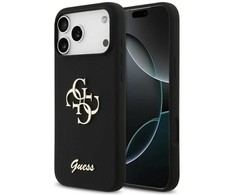 Dėklas GUESS case for IPHONE 17 Pro Max GUHCP17XSC4GSMK (Silicone W/ Big 4G Script) juodas