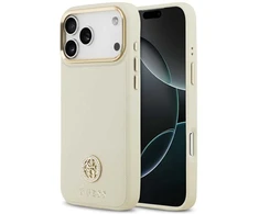 Dėklas GUESS case for IPHONE 17 Pro Max compatible with MagSafe GUHMP17XPGCRMDEE (PU W/ Grained Strass Logo) beige