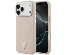 Dėklas GUESS case for IPHONE 17 Pro Max compatible with MagSafe GUHMP17XPSDTSCMP (PU W/ Triangle Logo) pink