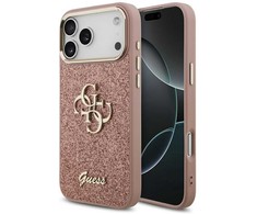 Dėklas GUESS case for IPHONE 17 Pro Max GUHCP17XHG4SGCP (Fixed Glitter Big 4G Metal Frame) pink