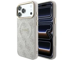 Guess Embossed 4G Classic MagSafe dėklas, skirtas iPhone 18 Pro Max / iPhone 17 Pro Max, rožinės spalvos