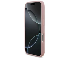 Guess Fixed Glitter Big 4G dėklas, skirtas iPhone 17 Pro / 18 Pro - Rožinė