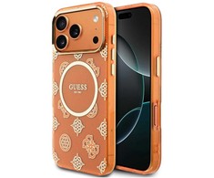 „Guess IML Peony Dot MagSafe“ dėklas, skirtas „iPhone 17 Pro Max“ – oranžinis