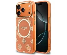 „Guess IML Peony Dot MagSafe“ dėklas, skirtas iPhone 17 Pro – oranžinis