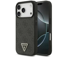 Guess odinis 4G Triangle Strass MagSafe dėklas, skirtas iPhone 18 Pro / 17 Pro, juodas