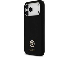 Guess Metal Outline MagSafe dėklas skirtas Apple iPhone 17 Pro Max sidabro spalvos