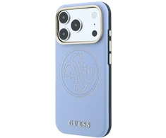 Dėklas Guess Perforated 4G Gold Logo Magsafe Case, skirtas iPhone 18 Pro Max / 17 Pro Max - Šviesiai mėlyna