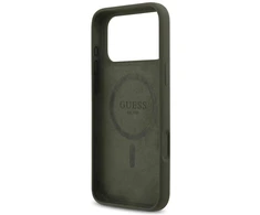 Guess Silicone Triangle Logo MagSafe - dėklas skirtas Apple iPhone 17 Pro Max khaki