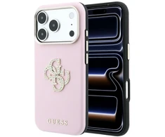 Dėklas Guess Smooth &amp; Big Strass Logo Case for iPhone 18 Pro / 17 Pro - Rožinė