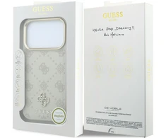 Guess Stripe Peony 4G Logo MagSafe dėklas, skirtas iPhone 18 Pro / 17 Pro - rusvai gelsvas