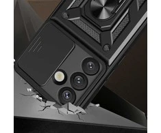 Hybrid Armor Camshield dėklas su Stand and Camera dėklas skirtas Realme GT 7 Pro 5G – juodos spalvos