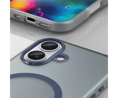 Hurtel Dėklas Magnetic Abrasive skirtas Apple iPhone 17 suderinamas su MagSafe – mėlynos spalvos