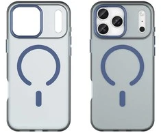 Hurtel Dėklas Magnetic Abrasive skirtas Apple iPhone 17 Pro suderinamas su MagSafe – mėlynos spalvos