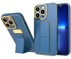 Dėklas Hurtel New Kickstand Case case for iPhone 13 with stand mėlynas