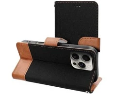 Dėklas Oem Flip case for iPhone 16e (SE 4 2025) Jeans Book juodas