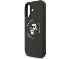 Dėklas Karl Lagerfeld case for IPHONE 17 compatible with MagSafe KLHMP17SSCMKCRHK (Silicone KC Body Ring) juodas