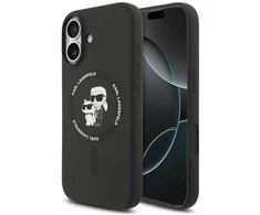 Dėklas Karl Lagerfeld case for IPHONE 17 compatible with MagSafe KLHMP17SSCMKCRHK (Silicone KC Body Ring) juodas