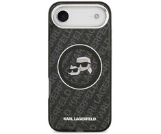 Dėklas Karl Lagerfeld case for IPHONE 17 Air compatible with MagSafe KLHMP17MHMKBKCHOK (IML Glitter K&amp;C Heads Logo) juodas