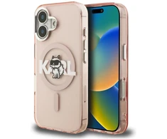 Dėklas Karl Lagerfeld IML Choupette Sketch Logo MagSafe iPhone 16 Case - Rožinė