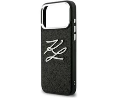 Dėklas Karl Lagerfeld IML Glitter KL Diamond Logo Case for iPhone 17 Pro Max - Juodas