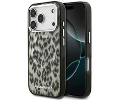 Karl Lagerfeld IML Leopard Pattern MagSafe Dėklas skirtas Apple iPhone 17 Pro rudos spalvos