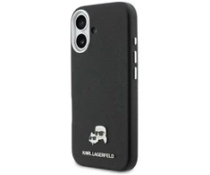 „Karl Lagerfeld Karl &amp; Choupette Head Pins Saffiano MagSafe“ dėklas, skirtas „iPhone 17“ - Juodas