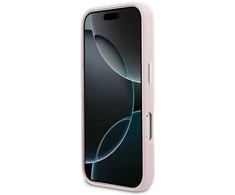 Dėklas Karl Lagerfeld Karl &amp; Choupette Head Pins Saffiano MagSafe Case for iPhone 17 Pro - Rožinė